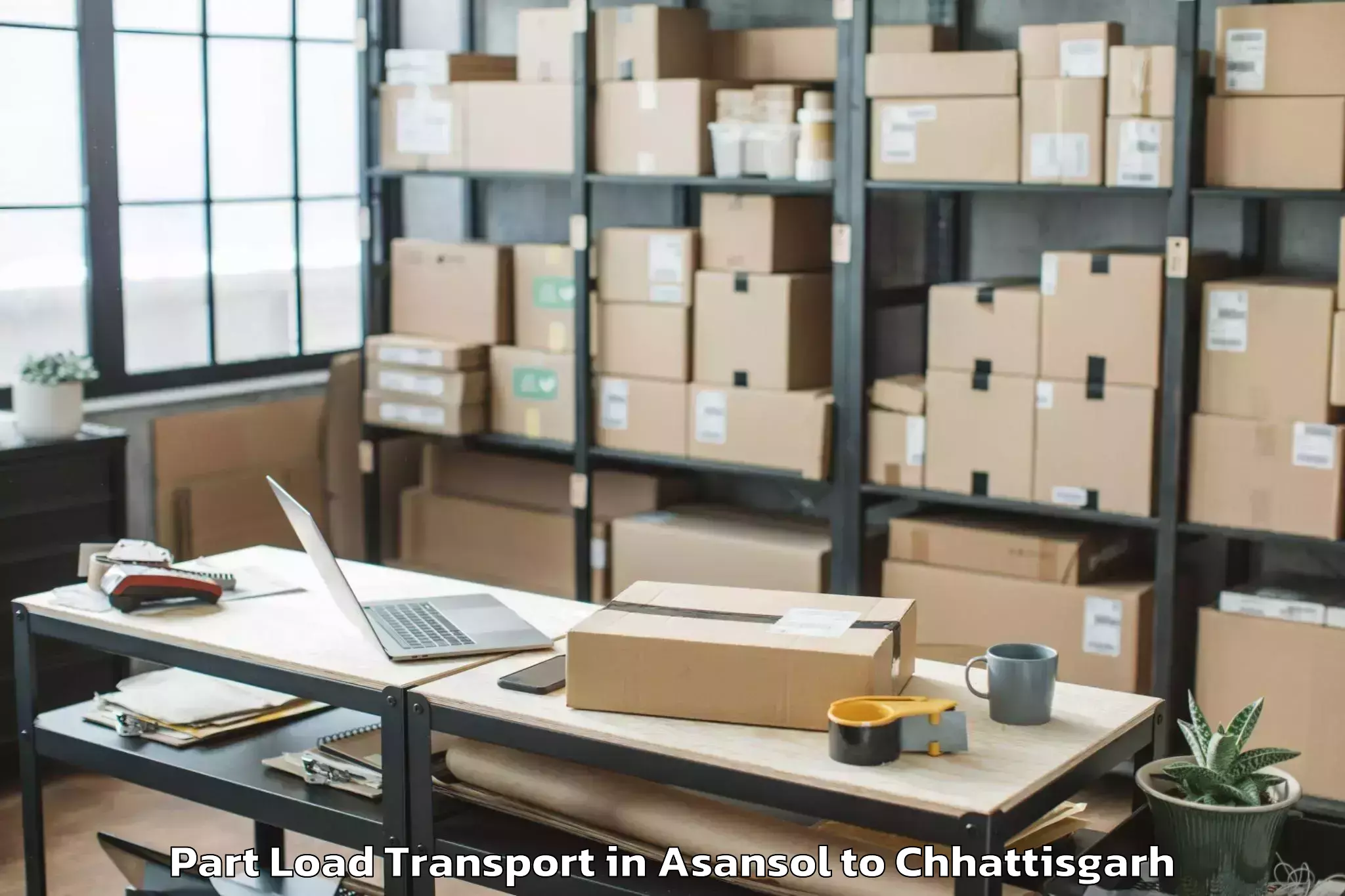 Book Asansol to Gharghoda Part Load Transport